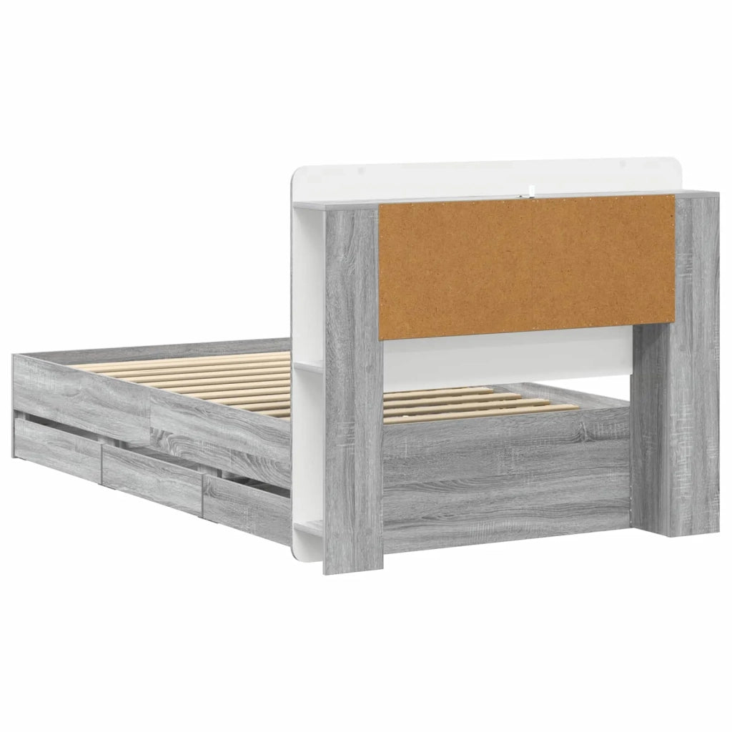 Struttura del letto con stoccaggio e testata Sonoma grigio 3433999