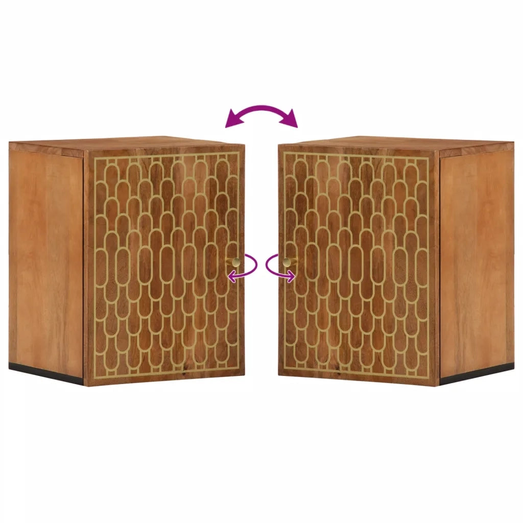 vidaXL Mobile da Bagno a Parete 38x33x48 cm in Legno Massello di Mango