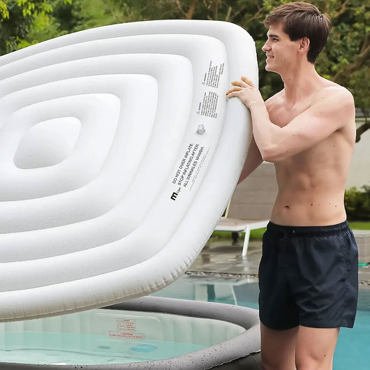 Copertura Galleggiante Termica Quadrata 145x145x10 cm per SPA o Vasche Idromassaggio Bianca