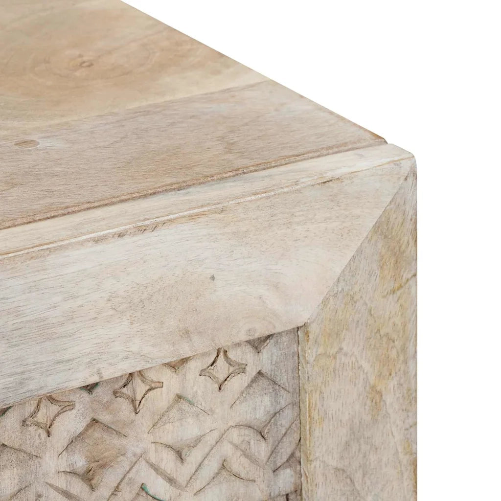 vidaXL Mobile TV Bianco 105 x 33 x 46 cm legno massello di mango