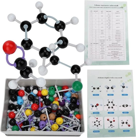 Kit di struttura molecolare organica e inorganica - 267 pezzi - Modelli molecolari di chimica organica - Set per studenti e docenti