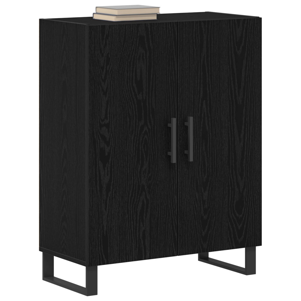 Credenza Nero Rovere 69,5x34x90 cm Legno ingegnerizzato