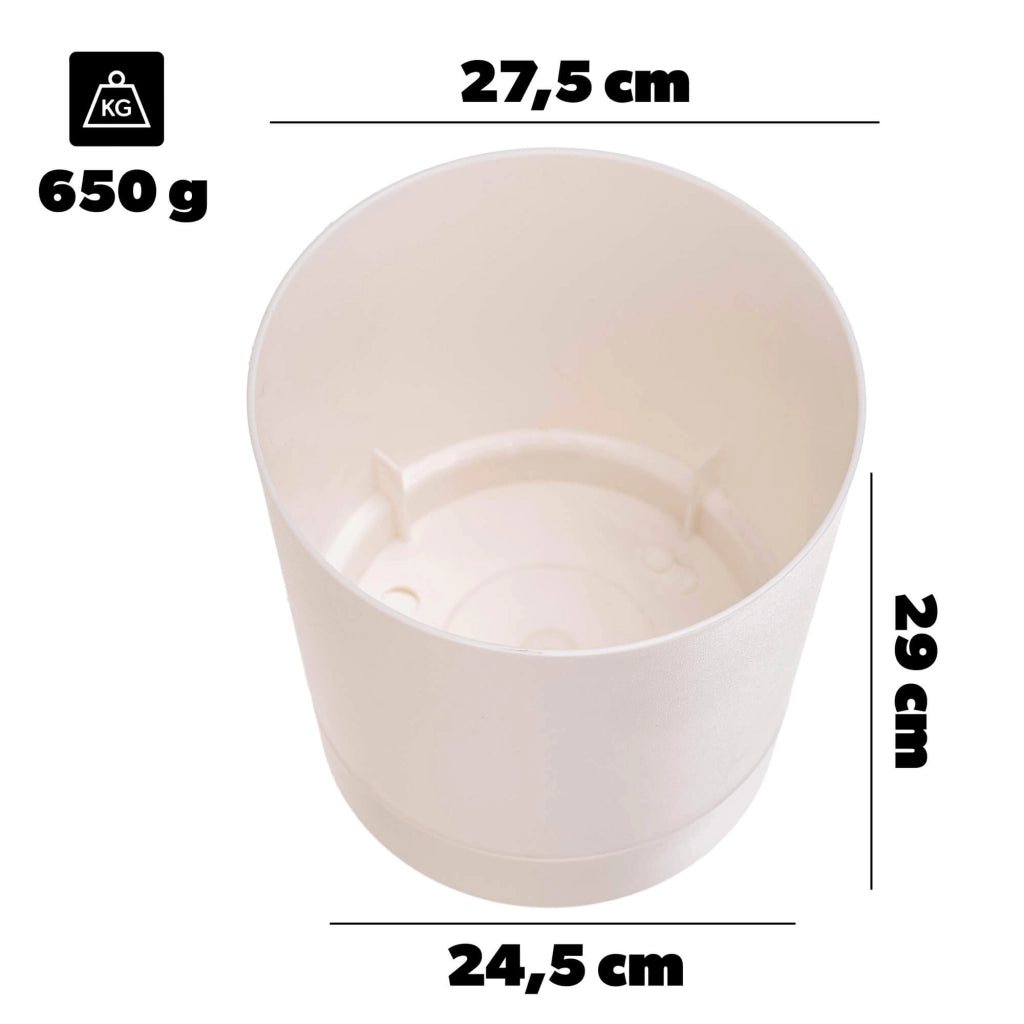 Vaso da fiori KADAX con supporto, rotondo, in plastica, 27,5 cm