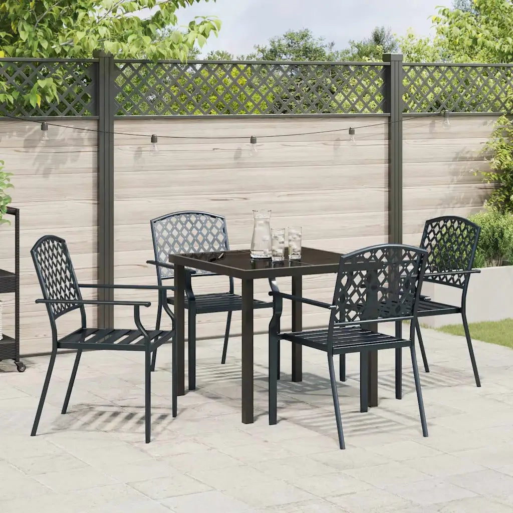 Set da Pranzo per Giardino 5 pcs Antracite