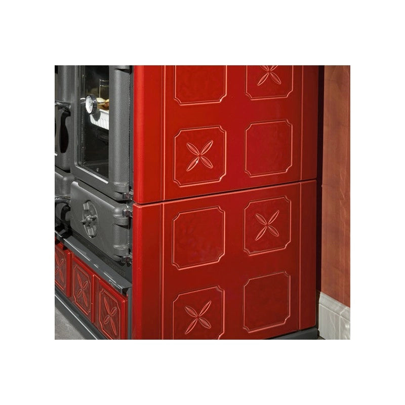 Cucina a Legna Nordica Rosetta BII Maiolica 7.2 Kw Bordeaux Mod. 7013140