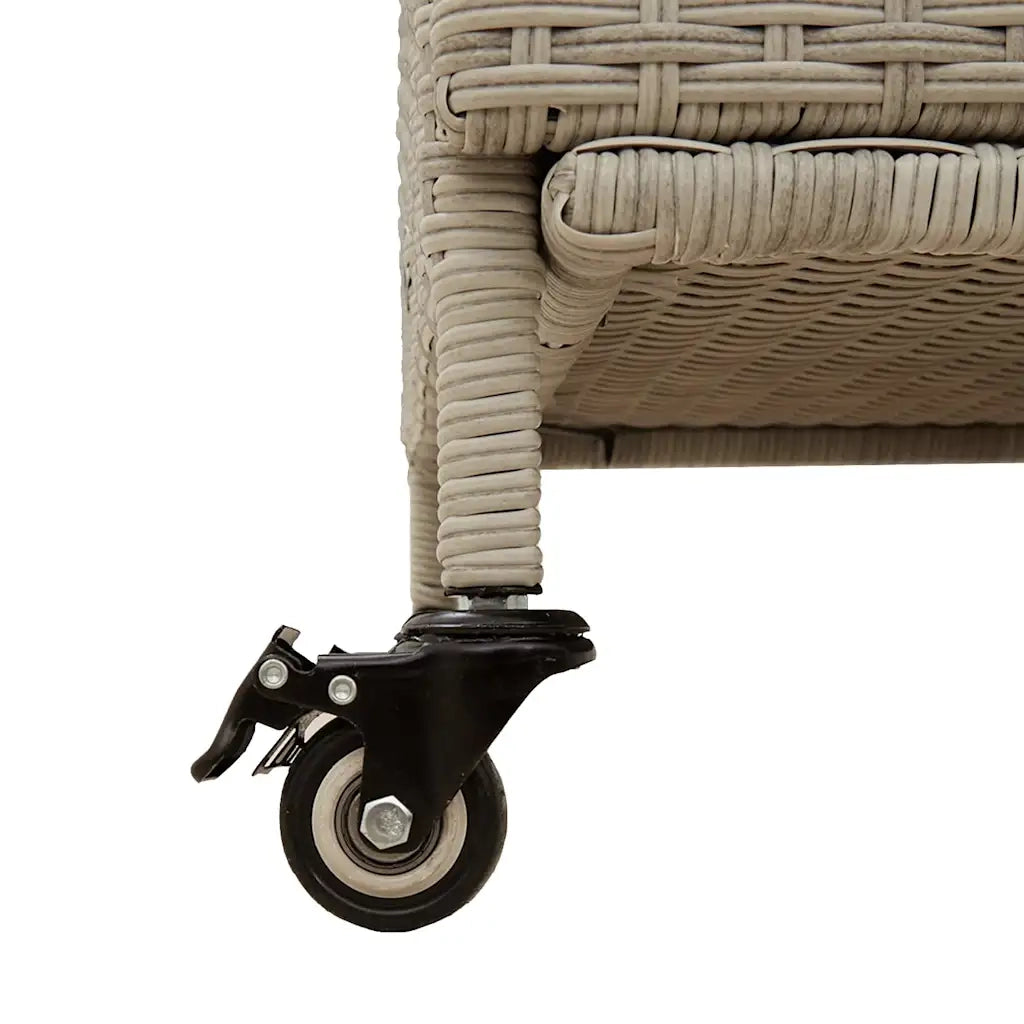 Contenitore da Giardino con Ruote Grigio Chiaro Polyrattan CFW2493843