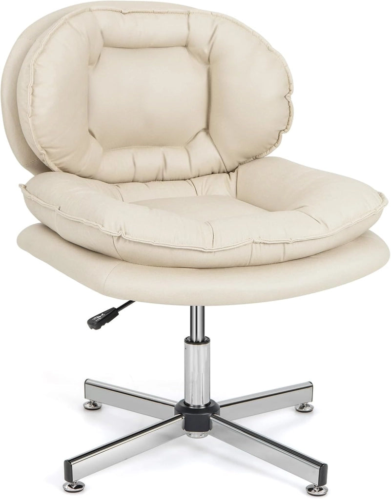 Sedia da ufficio, girevole a 360°, con piedistallo a croce, regolabile in altezza, senza ruote, ergonomica, portata massima: 150 kg