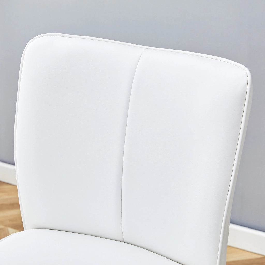 Sgabello da Bar con Schienale Ergonomico e Poggiapiedi in PU Bianco e Metallo Argento