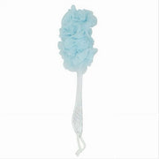 Trade Shop - Spazzola Lavaschiena Esfoliante Bagno Doccia Spugna Azzurra Manico Scrubber 79604 -
