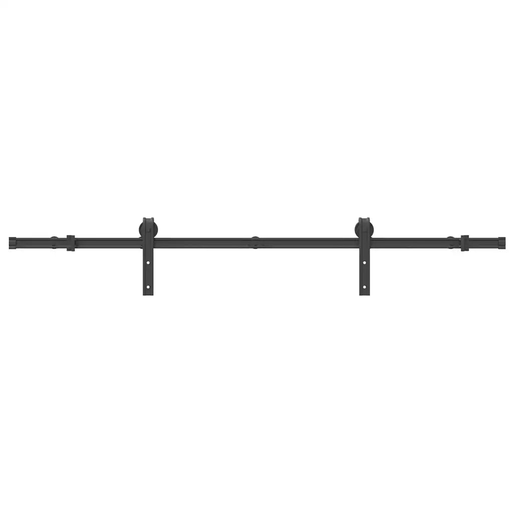 Kit di Binari per Porte Scorrevoli 183 cm Acciaio Nero 4009748