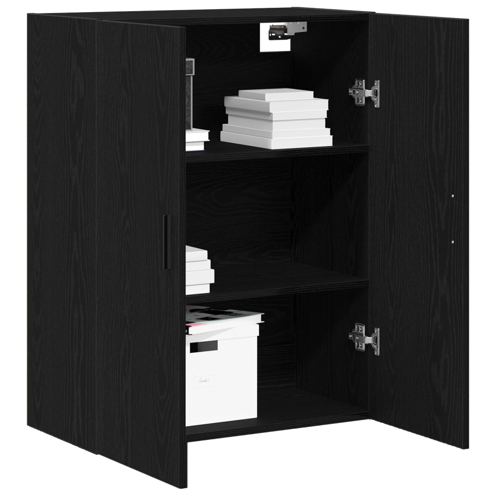 Armadio a muro  Nero Rovere 69,5x34x90 cm in legno ingegnerizzato