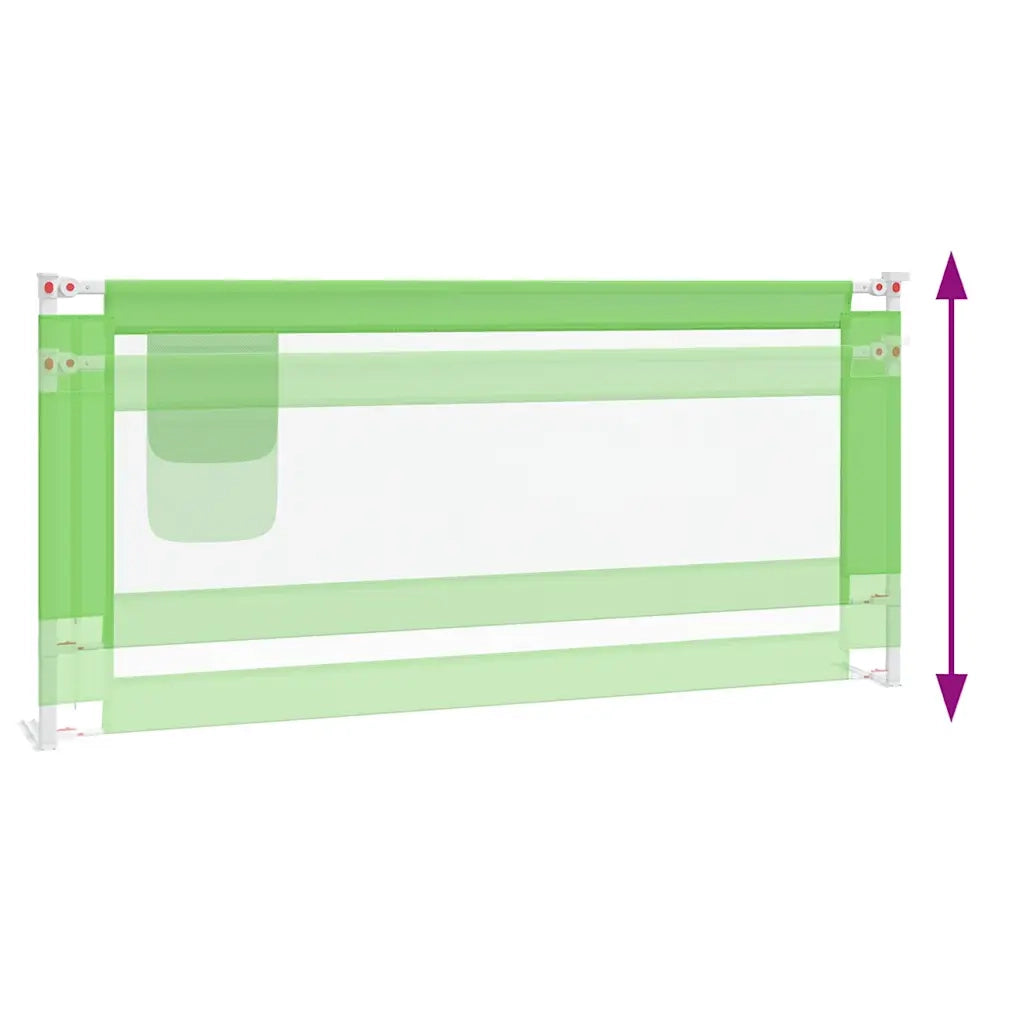 Sponda Letto di Sicurezza per Bambini Verde 200x25cm in Tessuto 10197