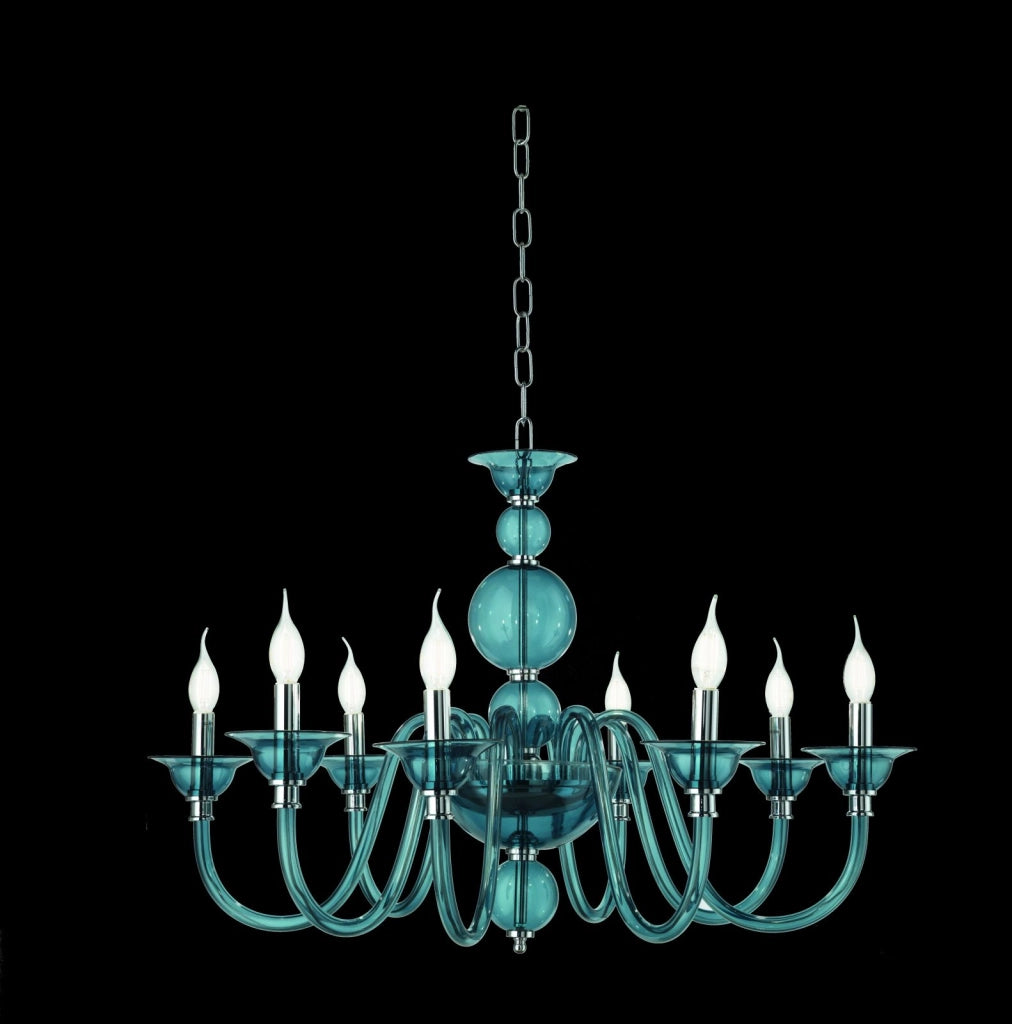 LAMPADARIO TEBE 8 LUCI OTTANIO E CROMO ATTACCO E14 D.87CM