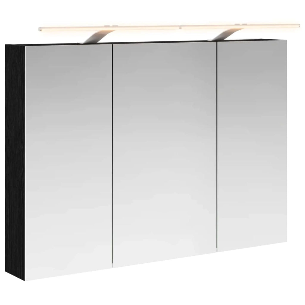 Mobiletto per specchio da bagno Rovere Nero 100 x 14,5 x 70 cm