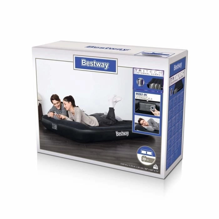 Lettino gonfiabile - BESTWAY - Materasso 2 posti - 203 x 152 x 30 cm - Pompa elettrica integrata