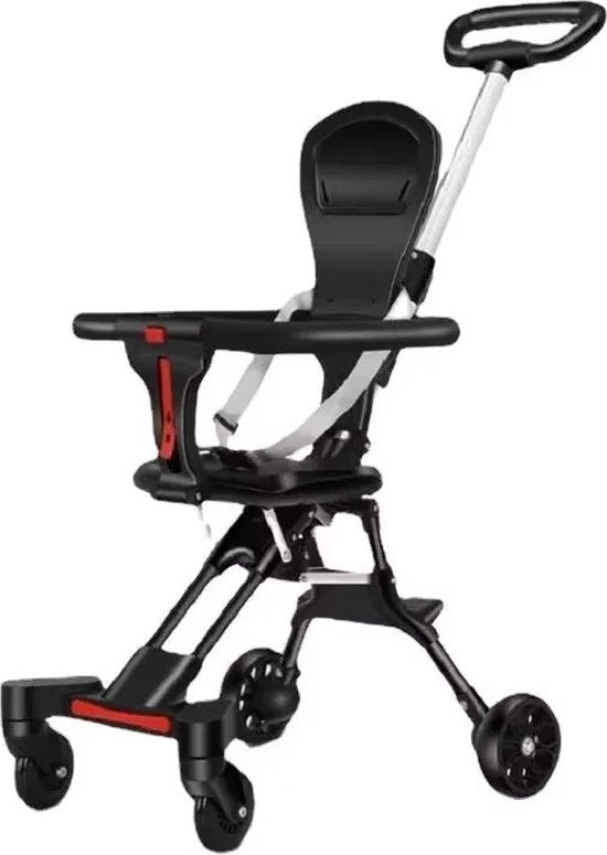 Carrello per bambini - Portatile e pieghevole - Sedile regolabile - per bambini da 0 a 6 anni - Struttura in acciaio inox