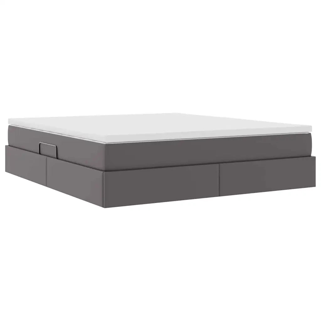 Letto con contenitore e materasso Grigio 180 x 200 cm 3370176