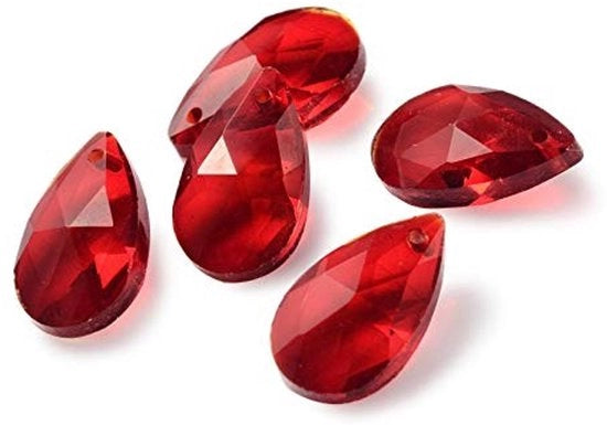 Decorazione per Gioielli - Cristalli di Vetro - 100 pezzi - Polito a Facette - Forma a Goccia - Raggiungimento 1 mm - Accessori per Pendenti