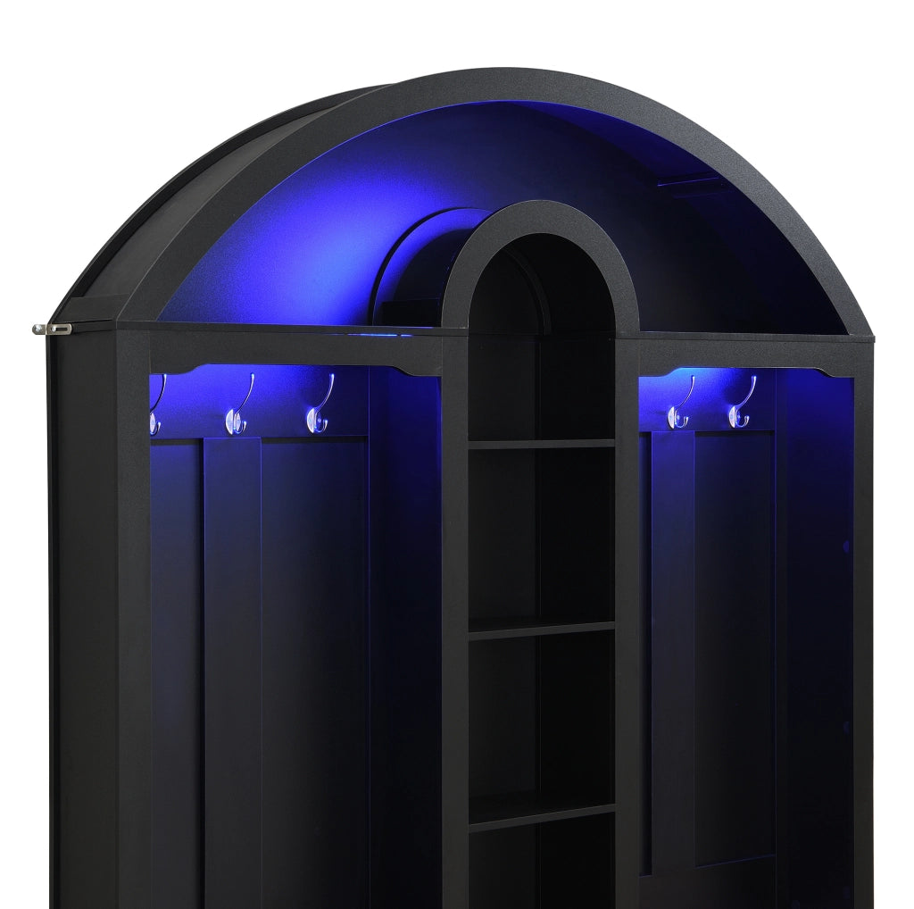 Mobile da ingresso per scarpe 150x40x195 cm in MDF nero， salvaspazio
