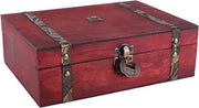 Scatola di conservazione in legno con chiusura - Box decorativa - Stile retro - Dimensioni 23 x 16 x 7,7 cm