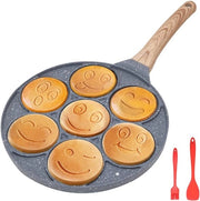 Padella con Facce Sorridenti - Induzione - Colazione per Bambini - 26 cm - Nero