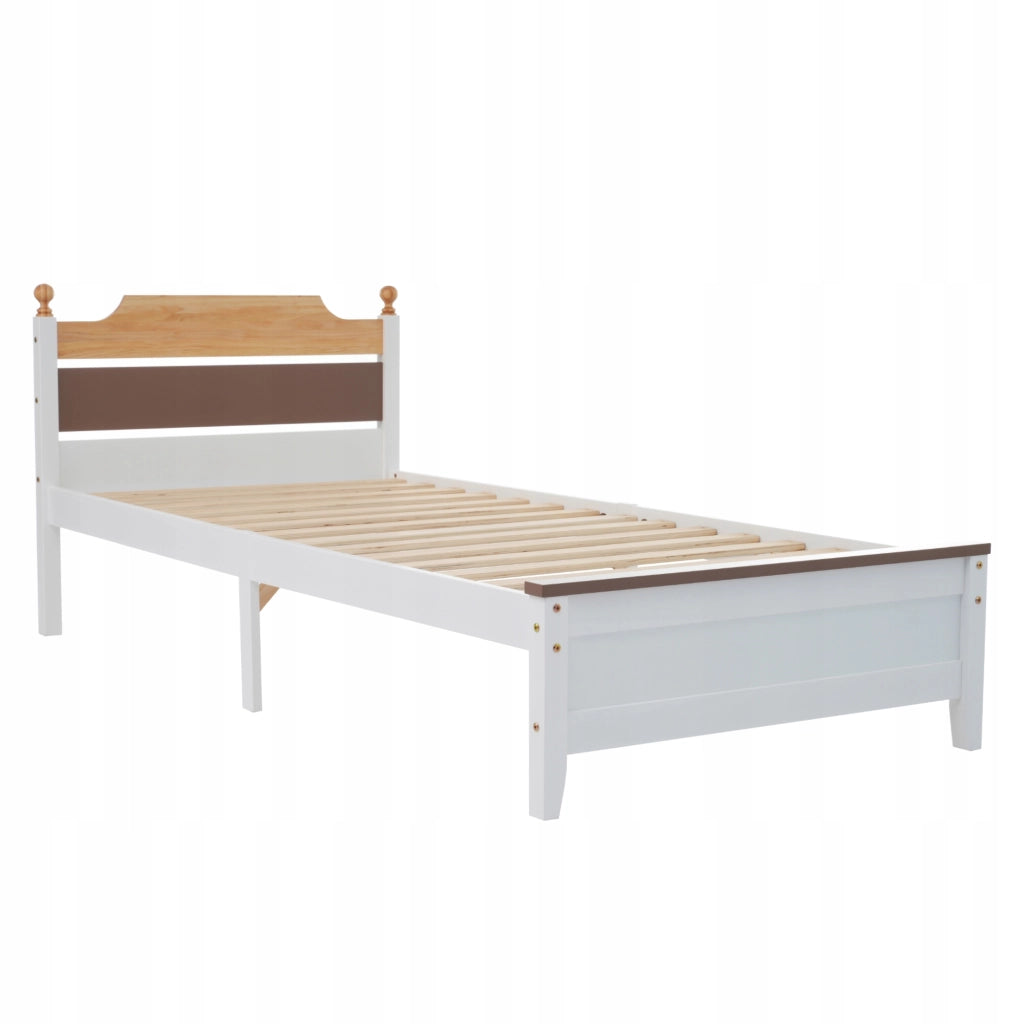 Letto singolo in legno di pino - Xylo - 90x200 cm - Bianco