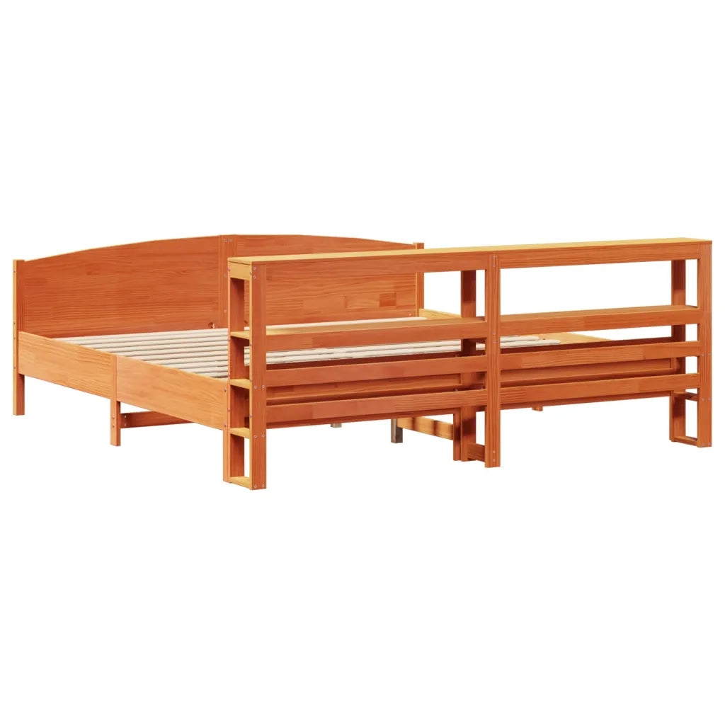 vidaXL Letto senza Materasso Marrone Cera 180x200 cm in Legno di Pino