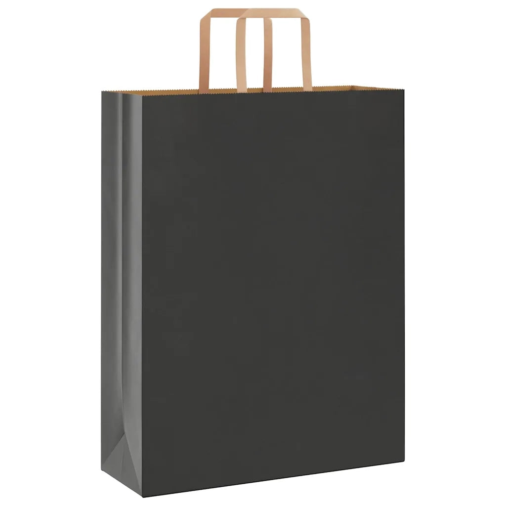 vidaXL Sacchetti di Carta 250 pz con Manici Neri 32x12x42 cm