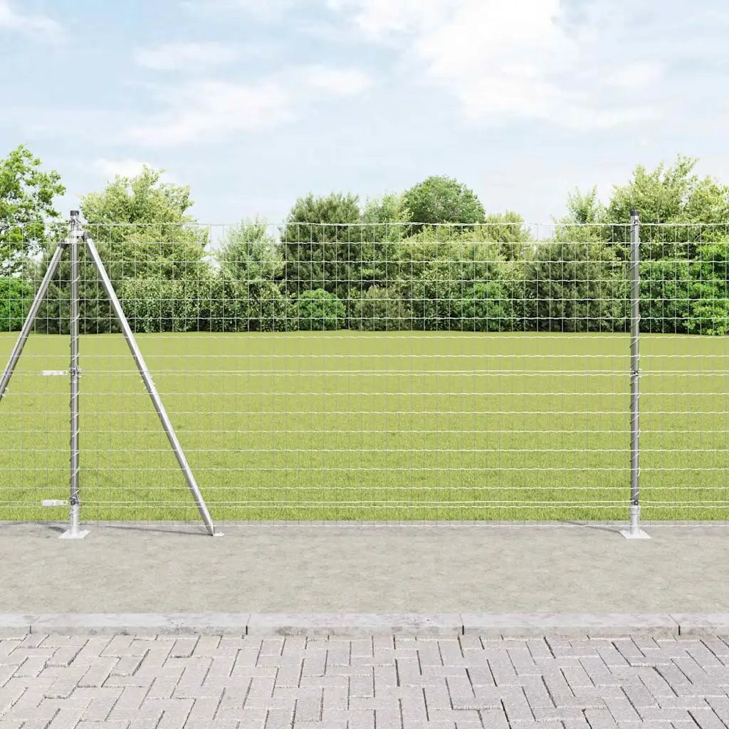 Recinzione con Posto Argento 1,2 x 10 m Acciaio