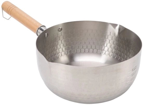 Pentola da Cucina 20 cm - Acciaio Inossidabile - Smalto Antiforfora - Pentola Giapponese Tradizionale - Manico Ergonomico - Peso Leggero 768 g - Pentola da Cottura