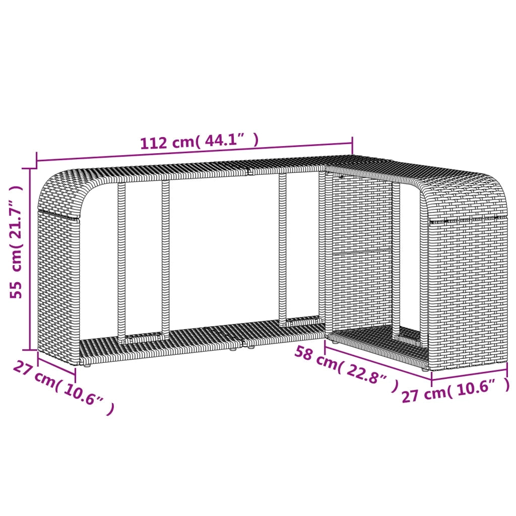 Scaffali Portaoggetti 2 pz Beige in Polyrattan CFW7483487