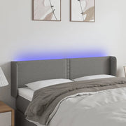 Testiera a LED-Testata con LED Grigio Scuro 147x16x78/88 cm in Tessuto 303428