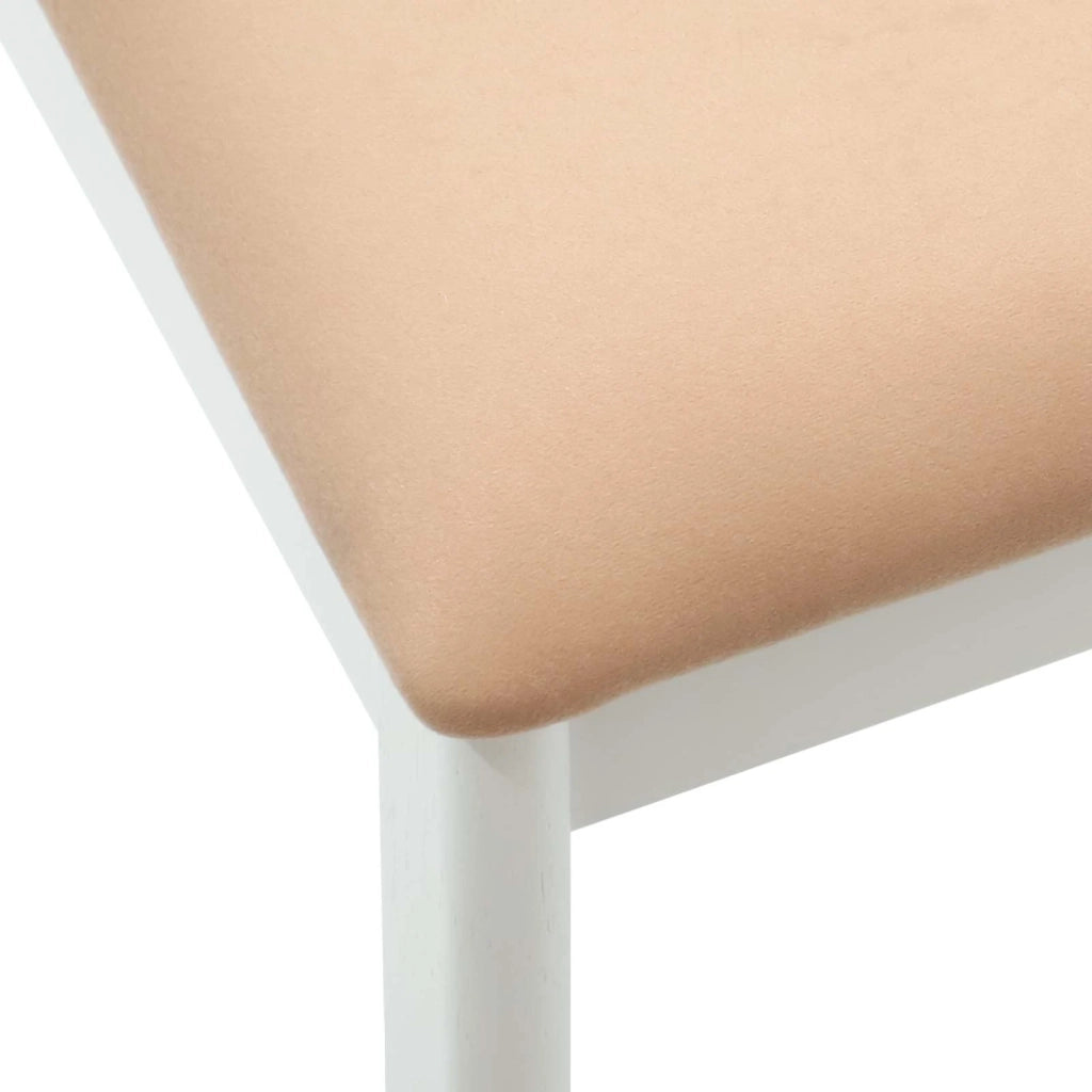 Sedia da pranzo 2 pcs Bianco e marrone Legno di gomma massiccio 42020400