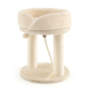 Albero tiragraffi 4 in 1 con piattaforma di osservazione morbida base imbottita, Torre in Sisal naturale Beige-Alberi Tiragraffi