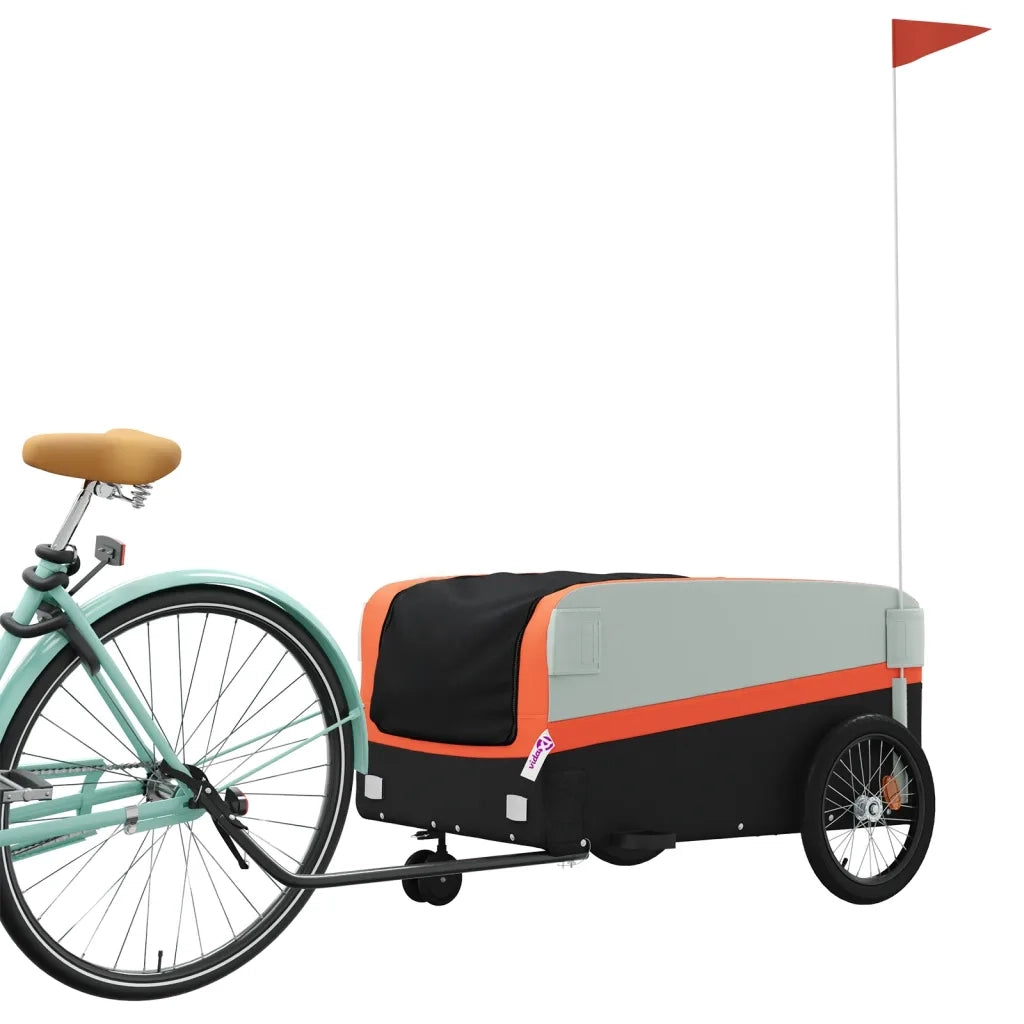 Rimorchio da Bici Nero e Arancione 45 kg in Ferro CFW6264372
