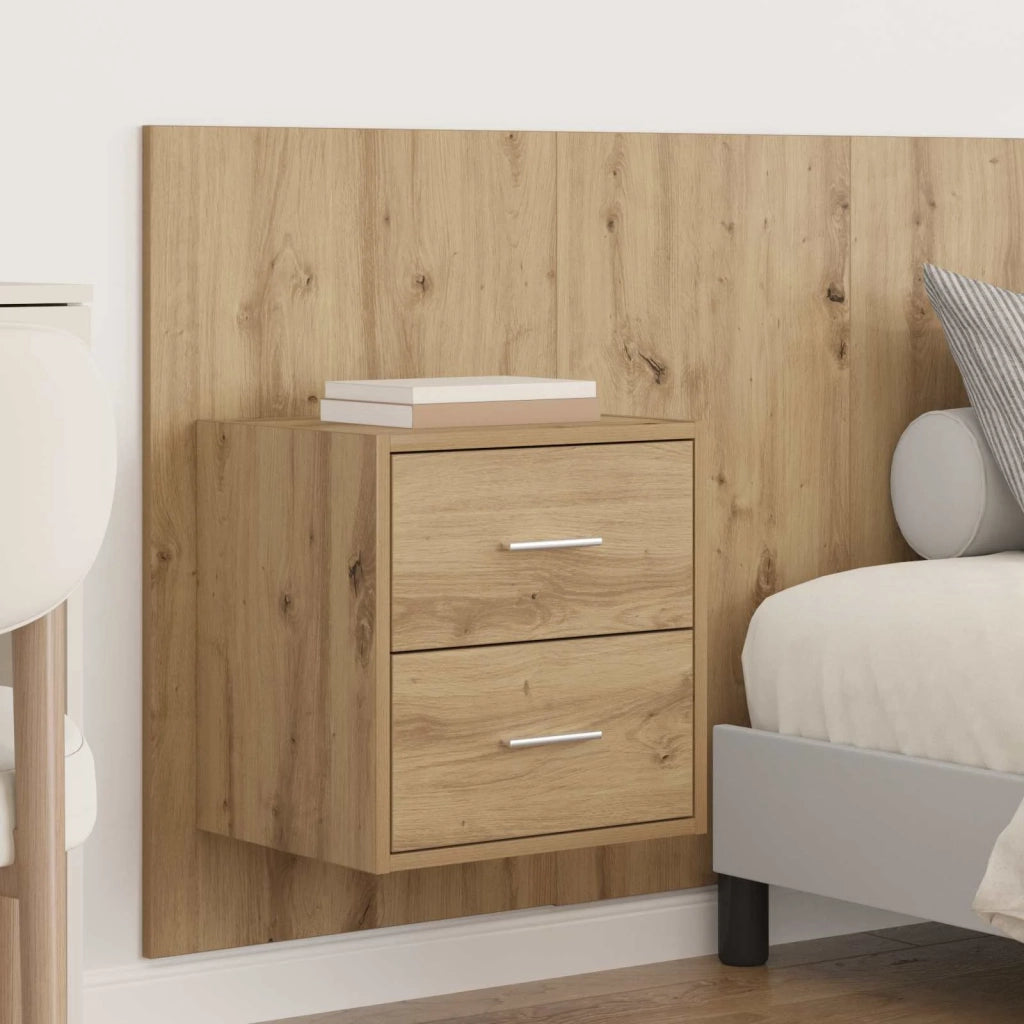 Testiera | Testata con Comodino 3 pcs Rovere artigianale Legno multistrato