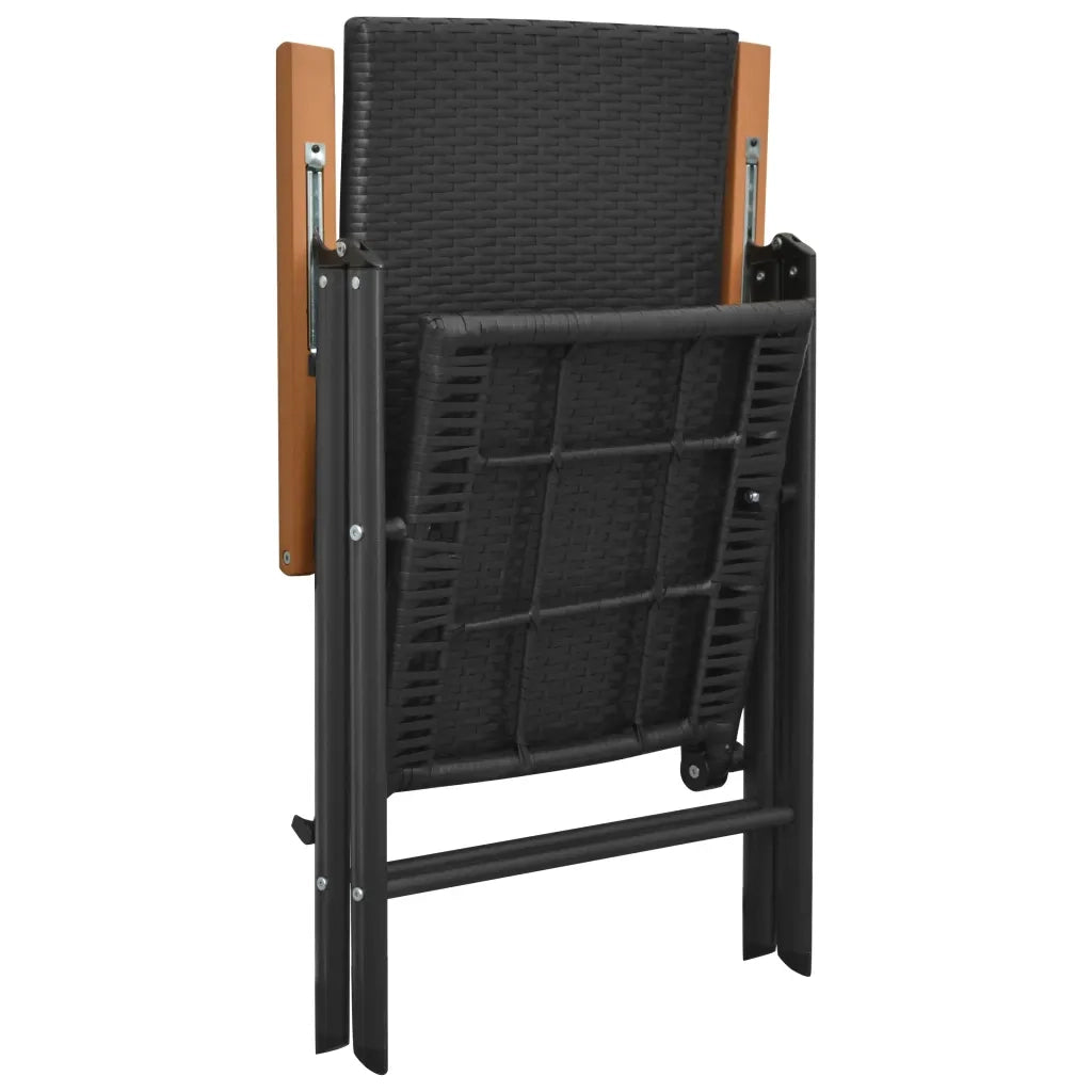 Sedie da Giardino 4 pz in Polyrattan Nero 313106