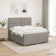 Letto box spring con materasso Tortora 180 x 200 cm Tessuto 3453953