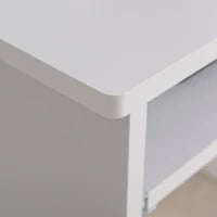 Scrivania Moderna con Mensola per Tastiera e Cassetto in Tessuto, 100x40x86.6cm, Bianco e Nero