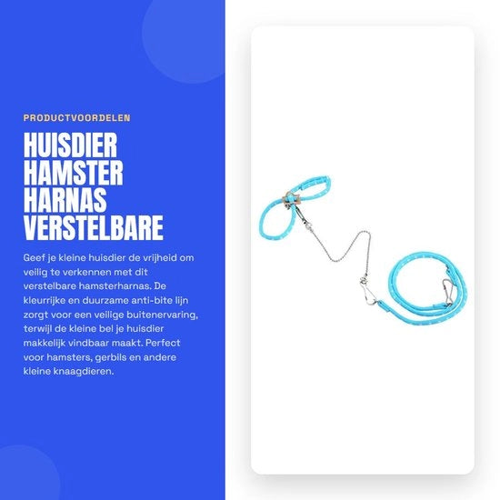 Fascia per Hamster - Disegno Flessibile - Leash per Allenamento All'aperto - Cintura Anti-Mordicacio - Cintura di Cotone soffice - Inclusa Collare - Comodo e Duraturo - Fascia per Animali di Compagnia