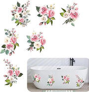 Badkuip Vloerstickers con Disegno di Fiori, Antislip Stickers per Doccia e Vasca, Sicuri, Pratici e Decorativi, 6 Pezzi
