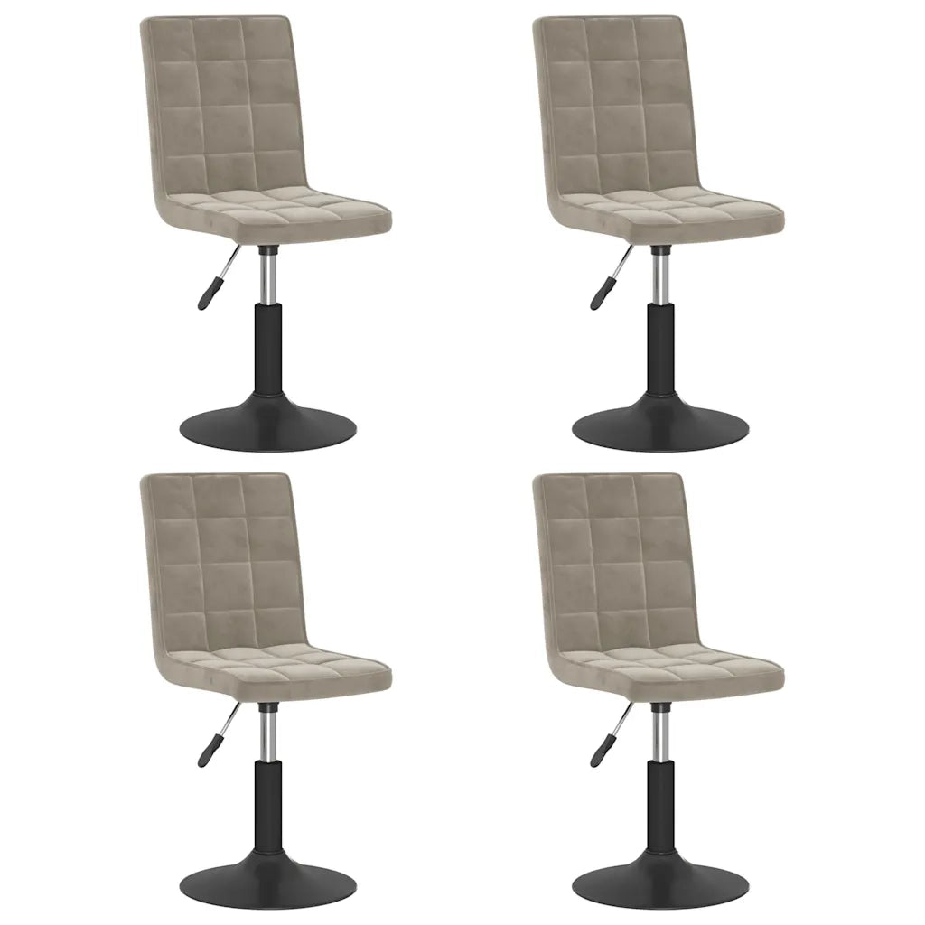 Sedie da Pranzo Girevoli 4 pz Grigio Chiaro in Velluto 3089289