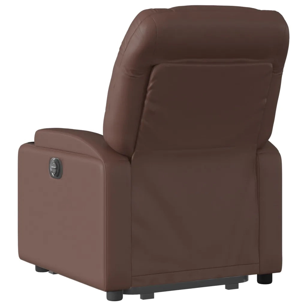 Poltrona Alzapersona Elettrica Reclinabile Marrone Similpelle 3204681