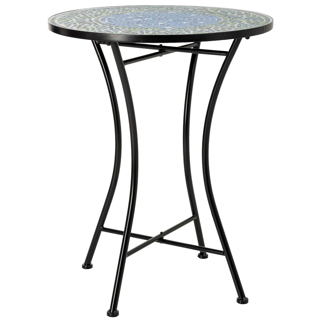 Set tavolo e 2 sedie in metallo, 60x60x75h cm, 38x46x90h cm