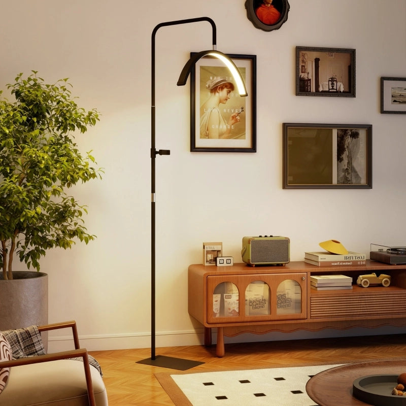 Lampada LED a mezzaluna per ciglia con supporto per telefono, anello luminoso per il trucco ruotabile a 350¡ã, luce calda con altezza regolabile.