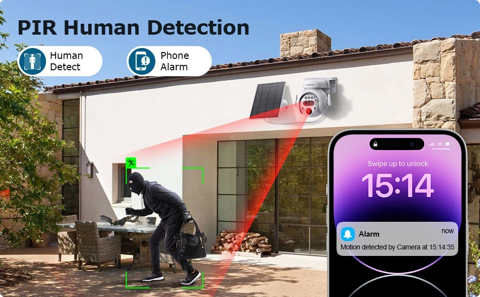 Telecamera Solare 4G/WIFI CCTV doppio obiettivo 12X INFRAROSSI Audio 2 vie Sensore PIR IP65 - ZENCOCCO