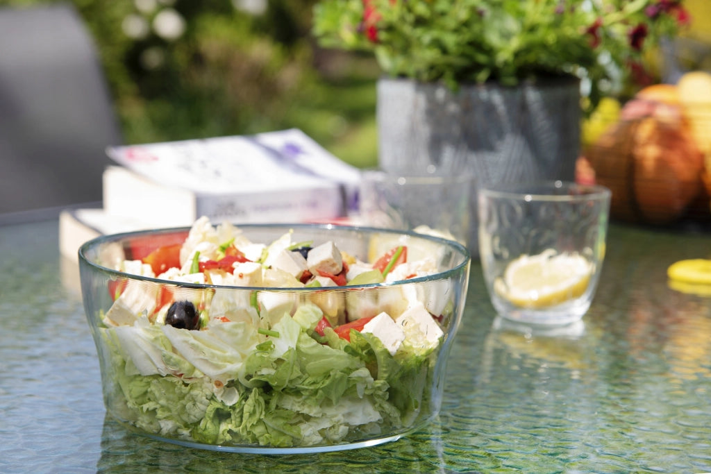 Ciotola da insalata KADAX in vetro, ideale per snack, insalate e frutta, 19 cm, ciotola grande.