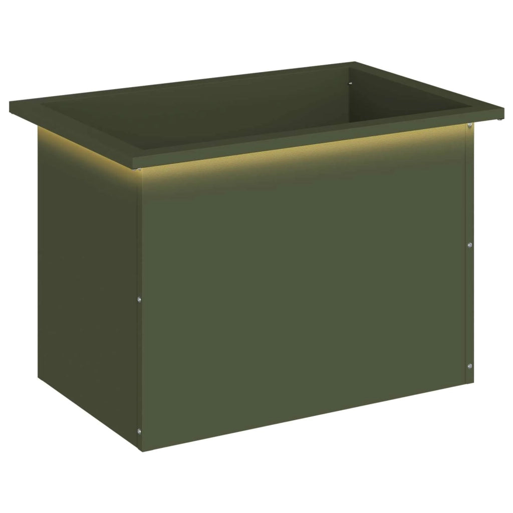 Fioriera da giardino con LED Verde Oliva 40 x 60 x 40 cm 8008146