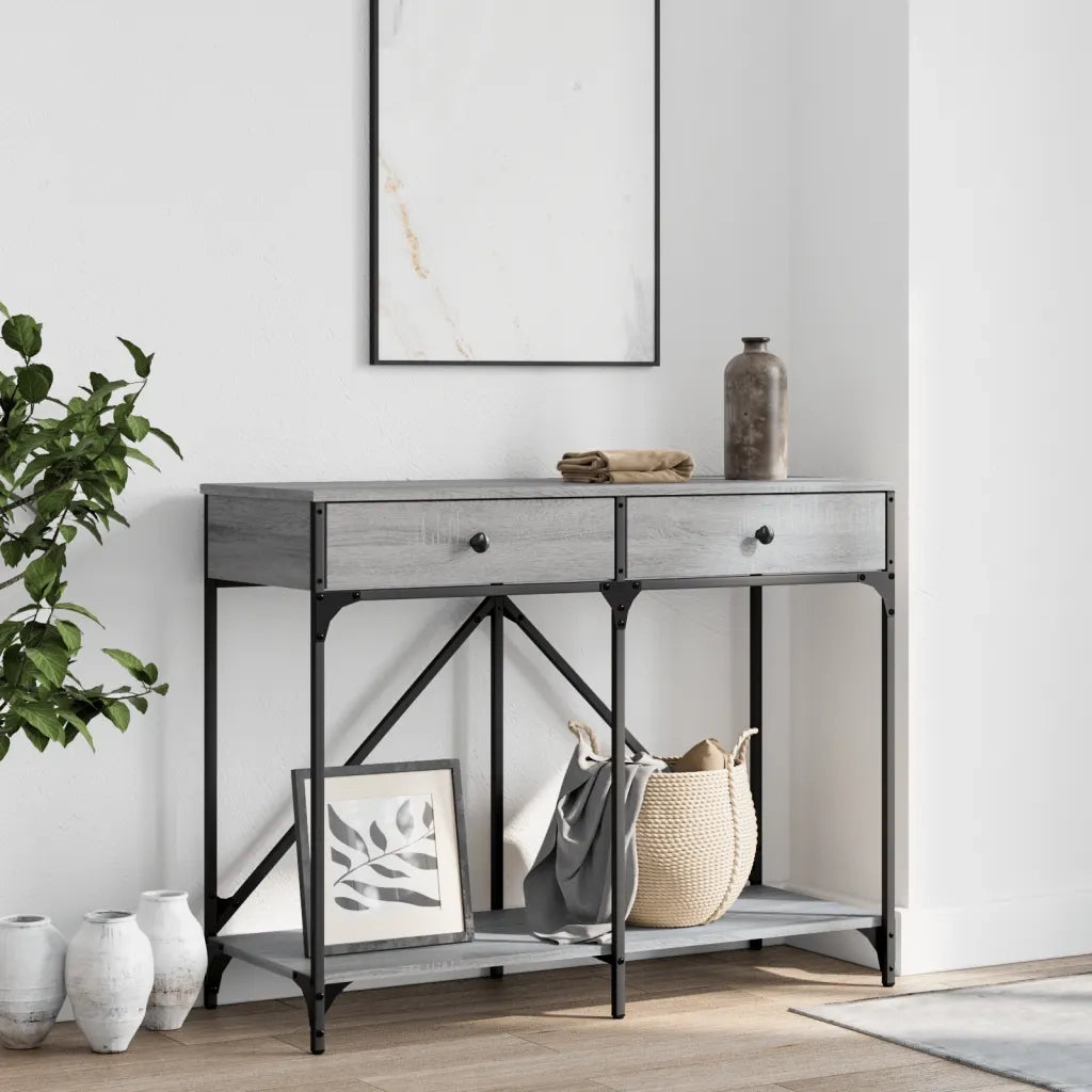 Tavolo Consolle | Tavolo d'Ingresso Grigio Sonoma 100x39x78,5 cm Legno Multistrato
