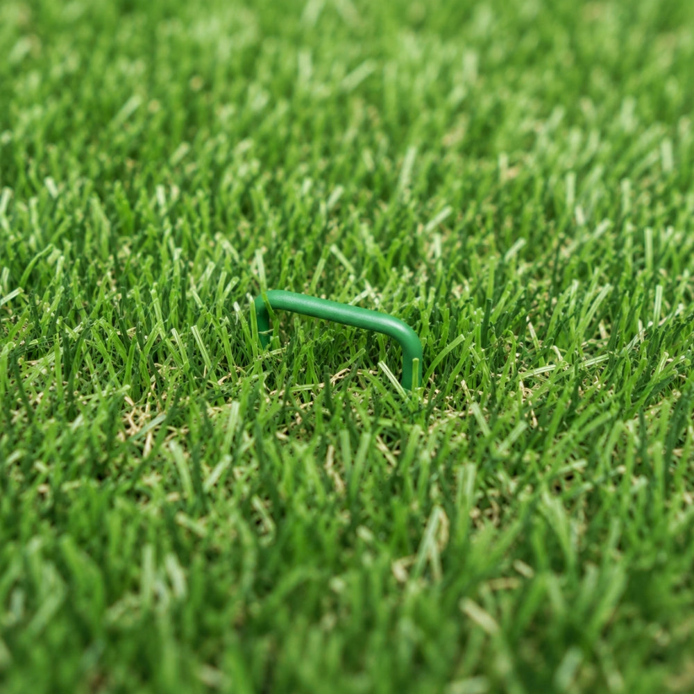 Picchetti a u zincati 15x3 cm testa verde fissaggio prato sintetico 20 pezzi
